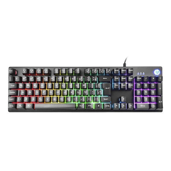 Teclado Gamer USB Membrana K500F Led Preto HP
