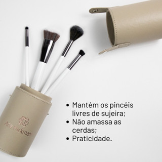 Estojo Para Pincéis de Maquiagem Cinza Ana Hickmann em Oferta na Shopee