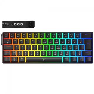 Teclado Mecânico Gamer SuperFrame Player Pro, RGB, 60%, Switch Red, USB, ABNT2, Com Alça, Preto em Oferta na Shopee