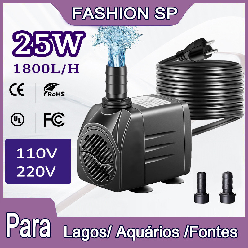 Mini Bomba De Água Bomba De Aquário 25w Bomba Submersa 220V/110V 1800L/h Para Lagos, Aquário De Peixes E Fontes em Oferta na Shopee