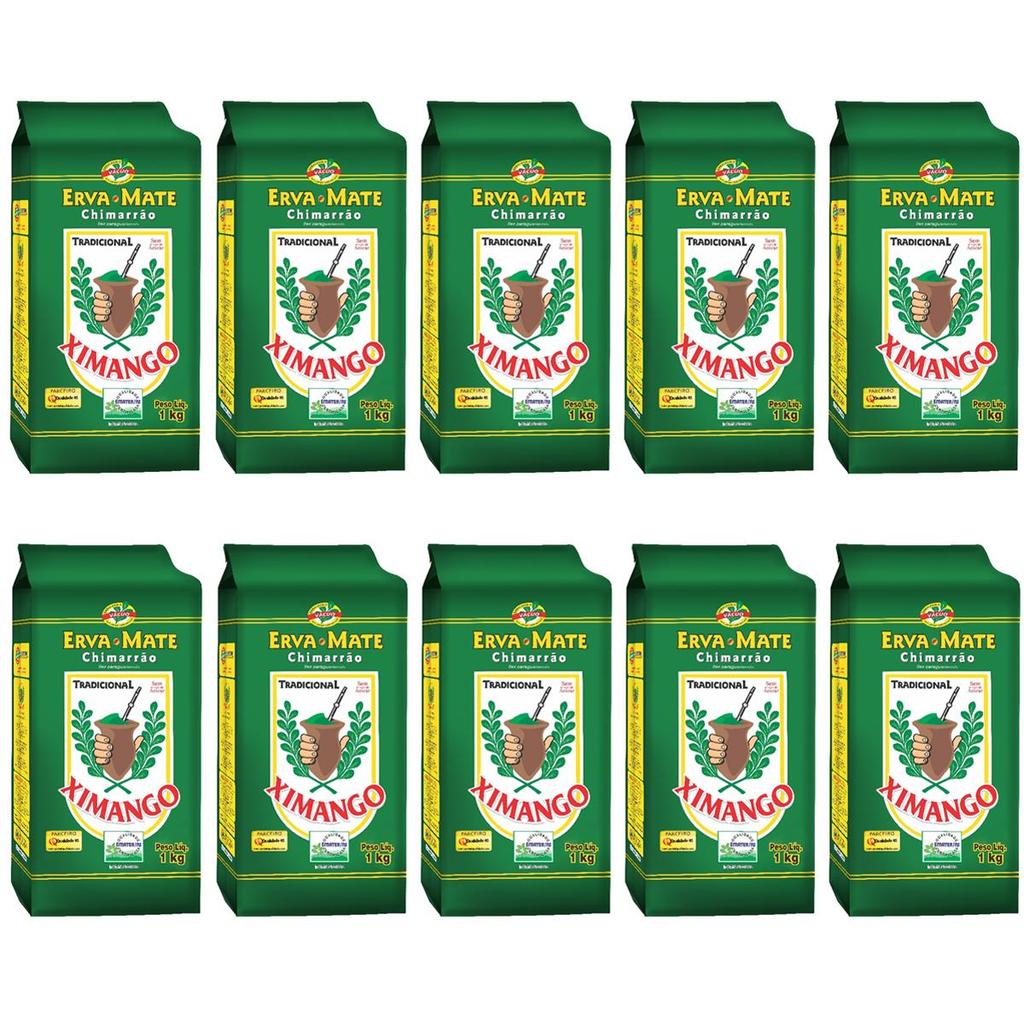 Kit 10 Erva-mate De Chimarrão Mate Tradicional 1kg Ximango