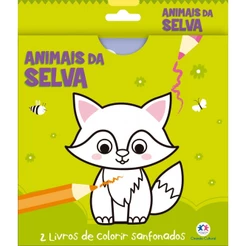 Livro Animais da selva - 2 livros de colorir sanfonados