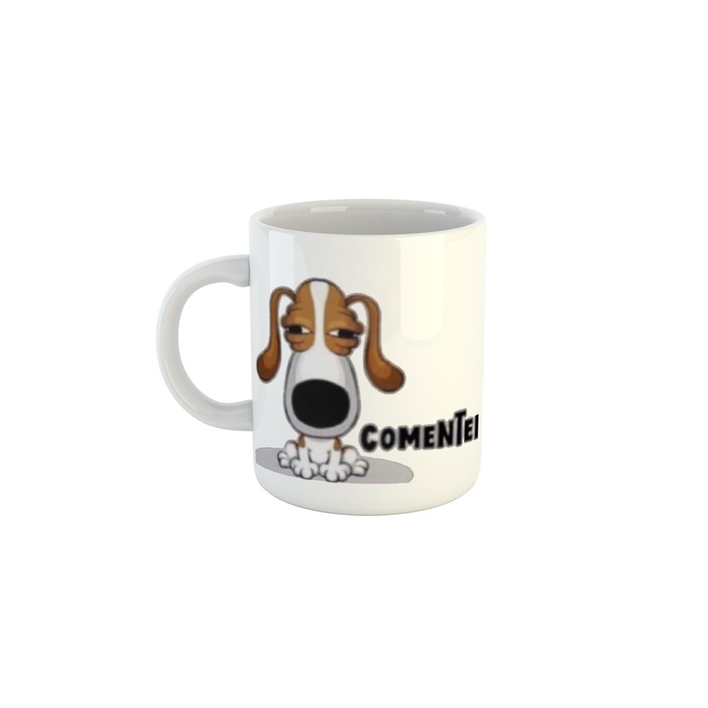 Caneca Meme Doguinho fim da dúvida "Não sei se comento"