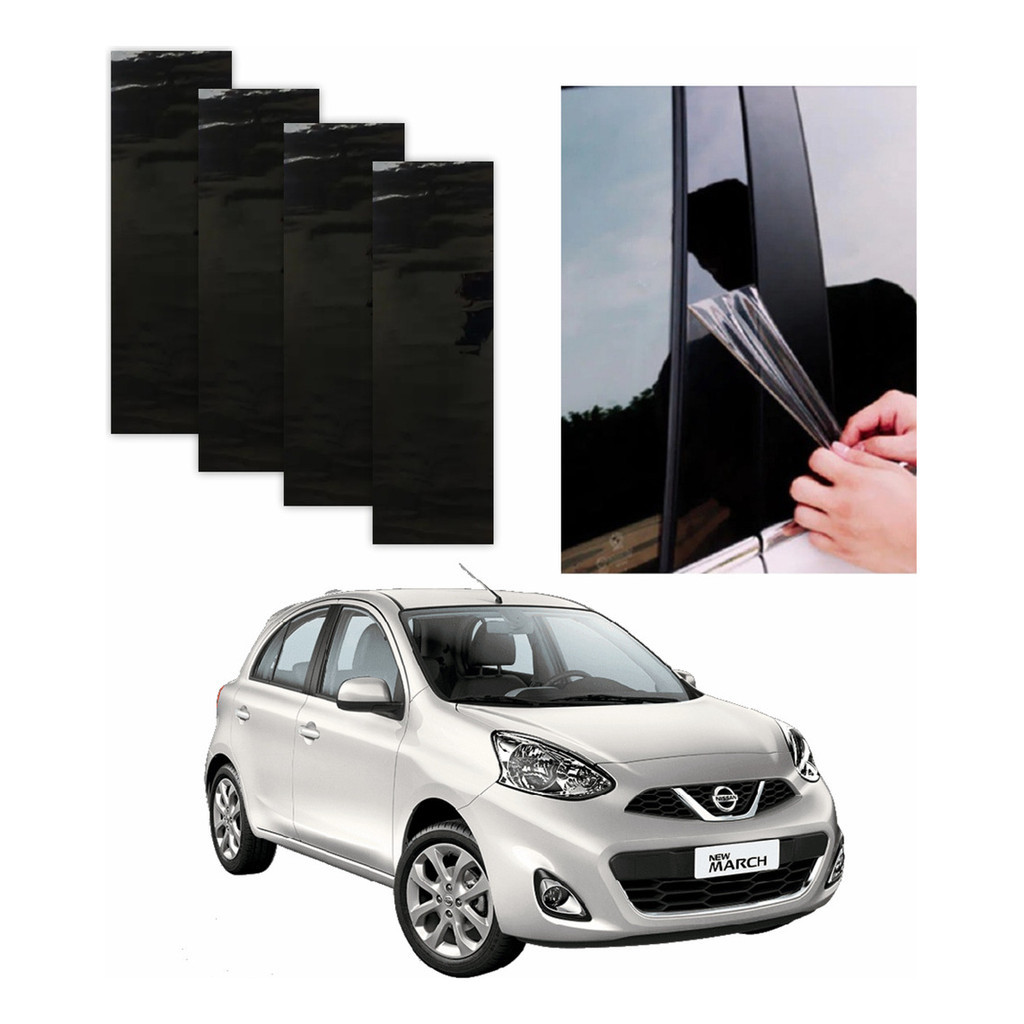 Protetor Coluna Black Piano Nissan March 2015 A 2025
