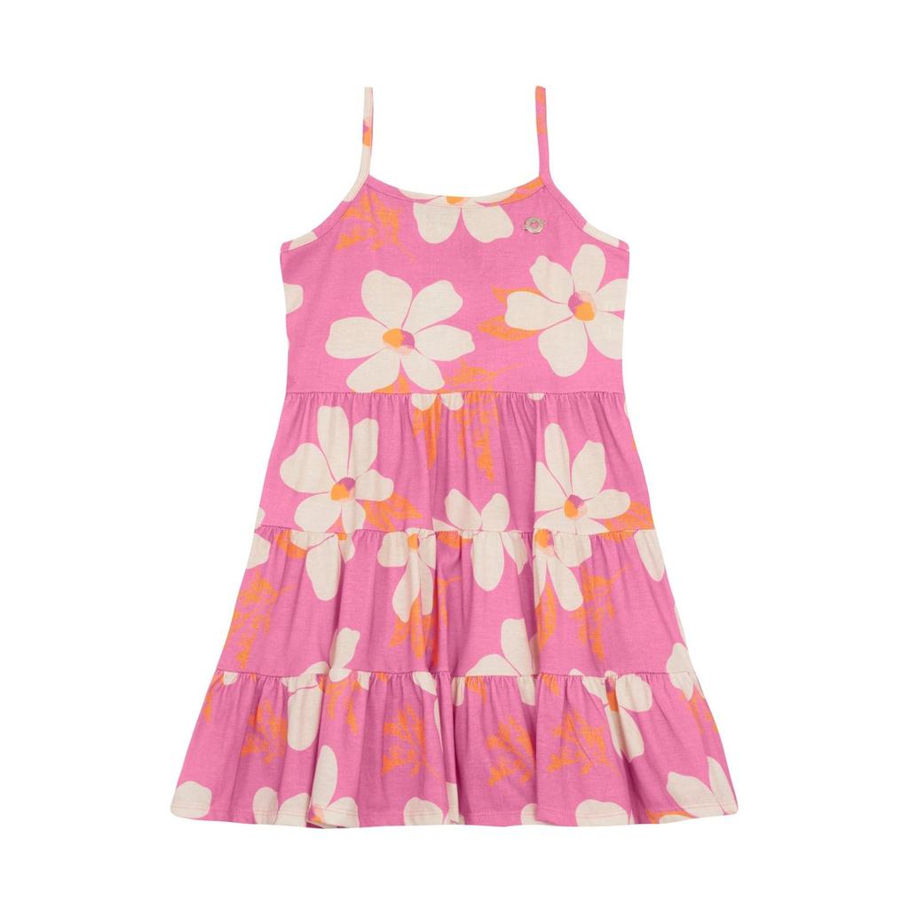 Vestido infantil menina de flores colorido Brandili -Rosa em Oferta na Shopee