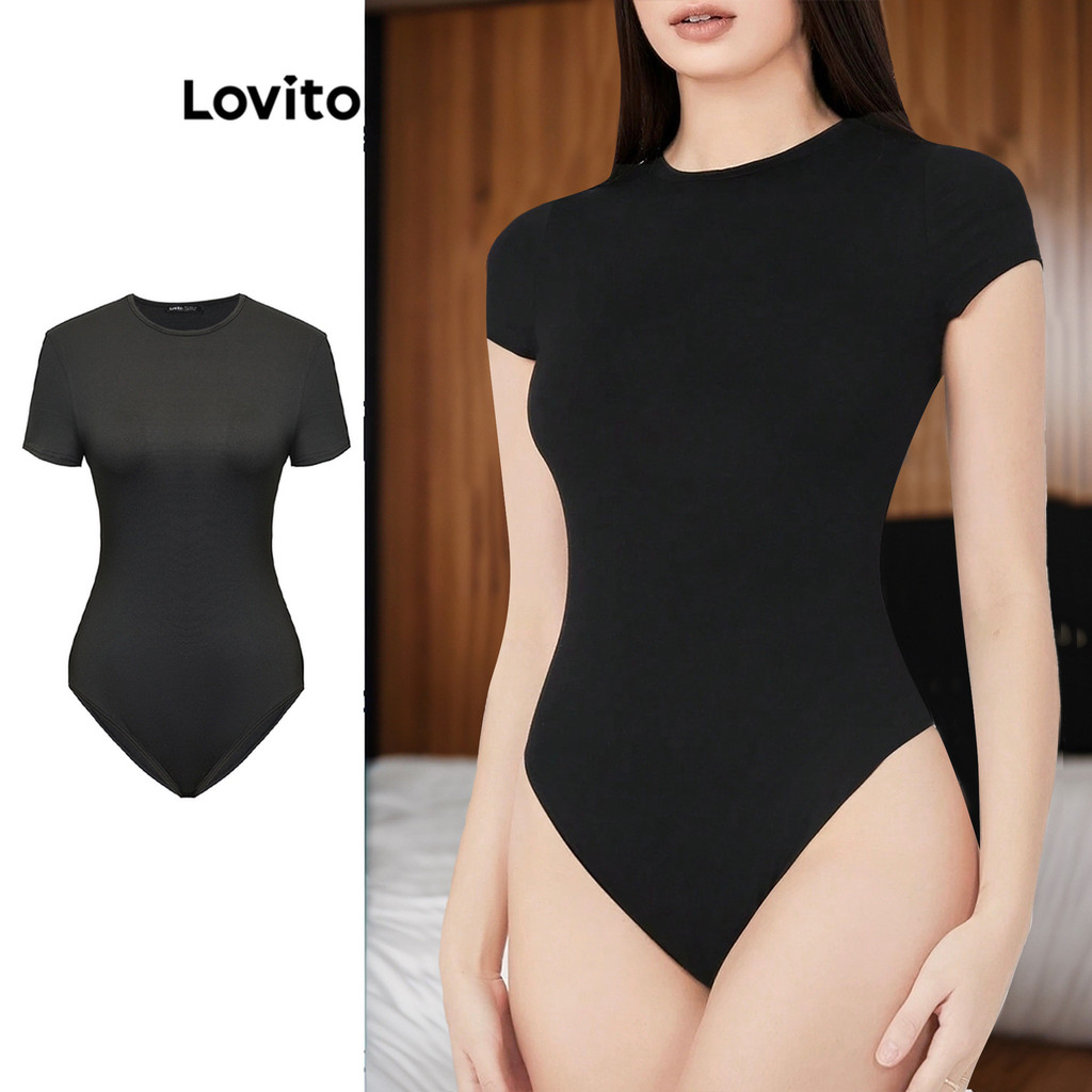 Lovito Body Casual Liso Para Mulheres L87ED251 em Oferta na Shopee