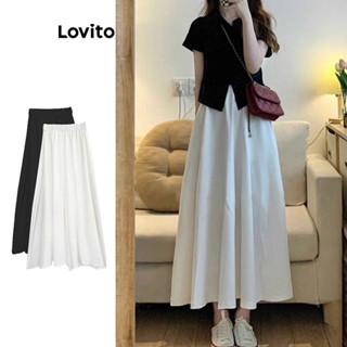 Lovito Saias Casuais Saias Lisas Evasê Para Mulheres LNA25050 (Multicolorido) em Oferta na Shopee