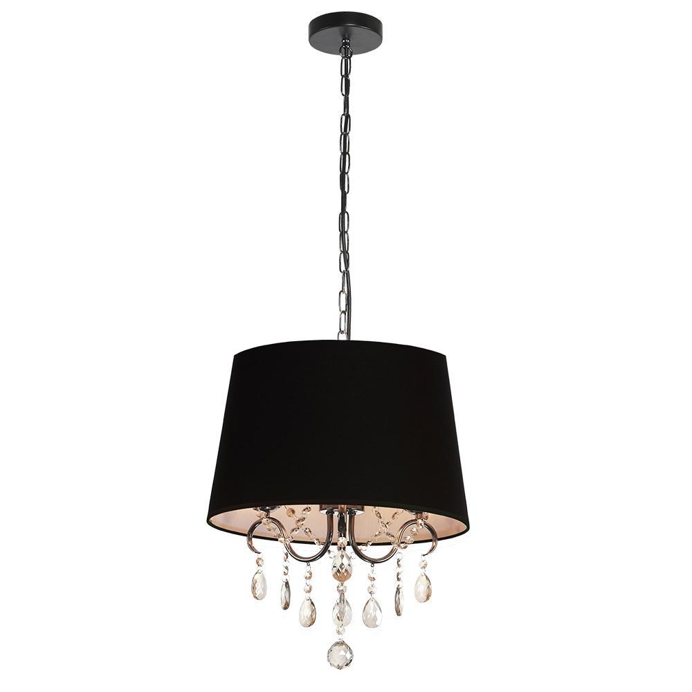 Luminária Pendente Modaza Maggiore com 13 Cristais 3x 40W, Preto