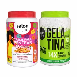 Kit Creme para Pentear Cachos Ostentação + Gelatina Super Definição 1kg
