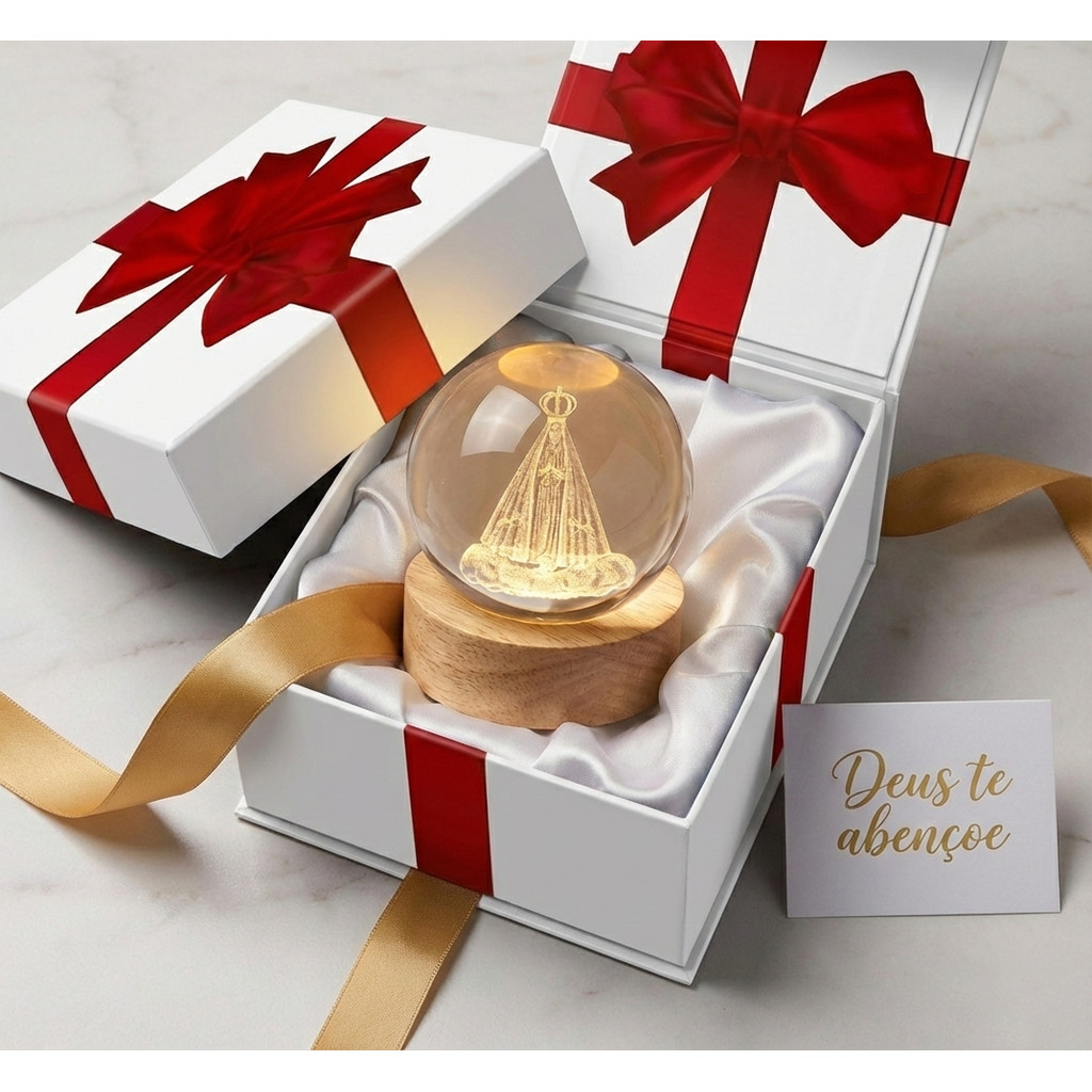 Abajur Nossa Senhora Aparecida Cristal Laser 3D - Luz LED Quente Tomada Padrão Brasil Decoração em Oferta na Shopee