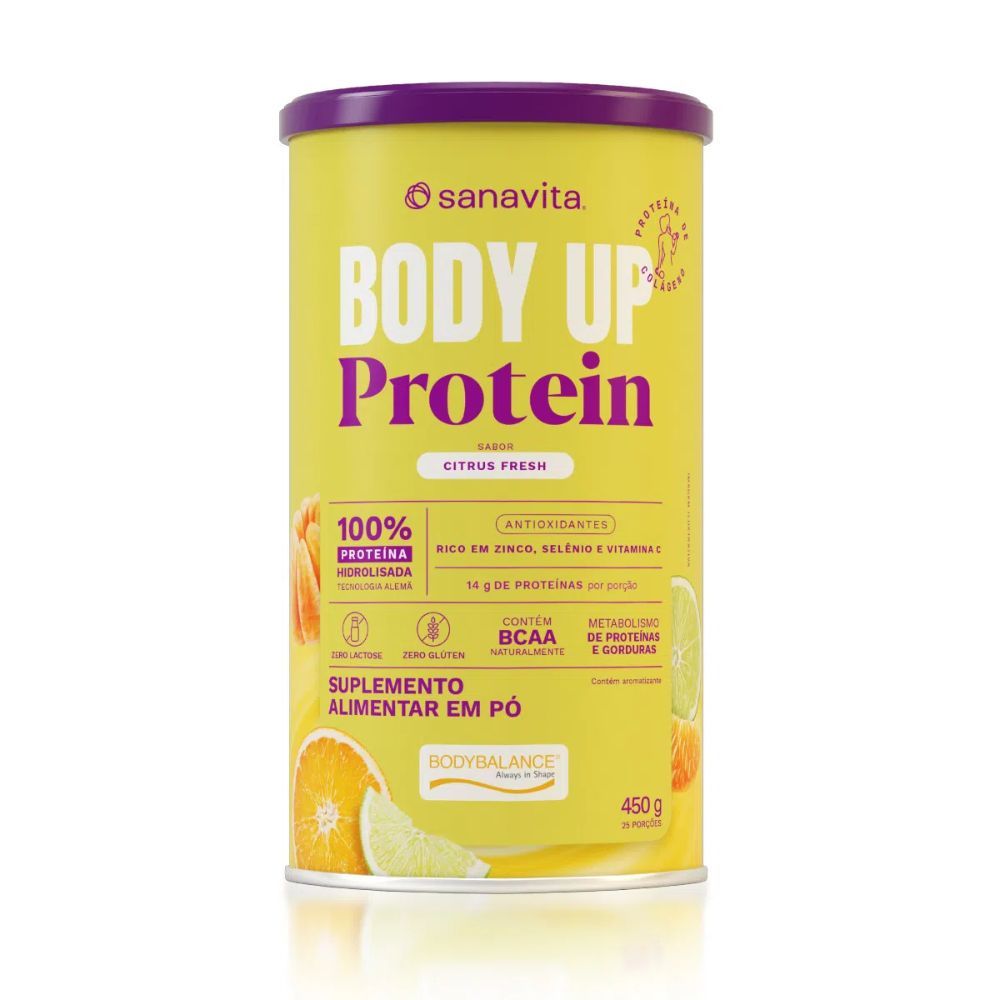Body Up Citrus Fresh Sanavita Zero Lactose Alta Absorção com Bcaa 450g