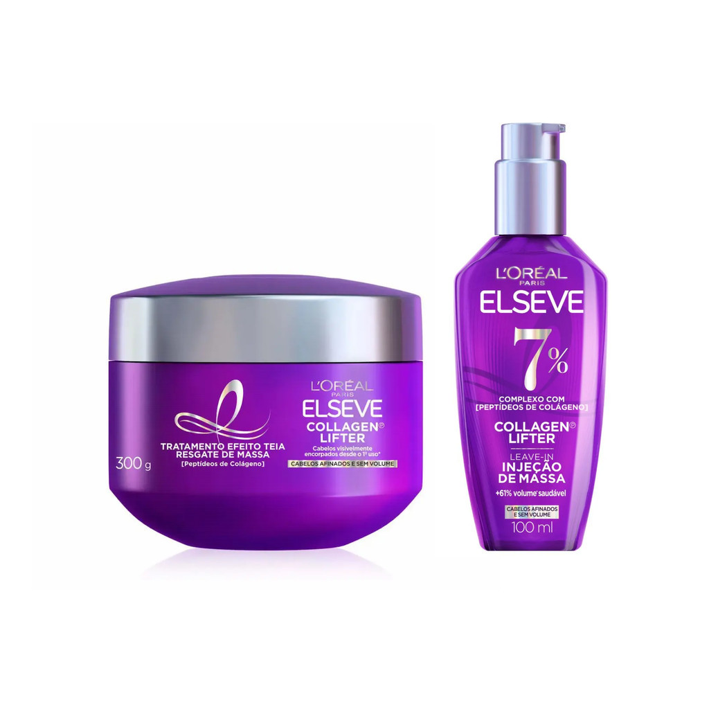 KIT ELSEVE COLÁGENO LIFTER LEAVE-IN + MÁSCARA EFEITO TEIA - LANÇAMENTO em Oferta na Shopee