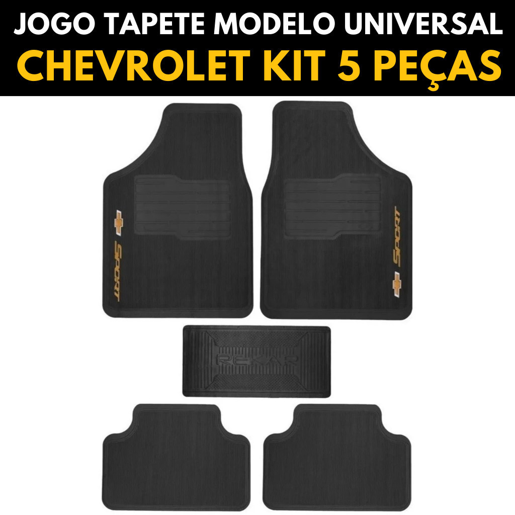 Jogo Tapete Chevrolet kit 5 peças Gm Corsa Celta Prisma Vectra Ônix Agile Chevette Kadett Modelo Universal