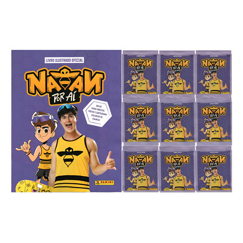 Kit 1 Álbum Natan Por Aí  + 50 Figurinhas (10 Env) em Oferta na Shopee