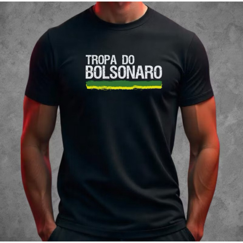 Camiseta Masculina Feminina Tropa do Bolsonaro 100% Algodão Malha Premium 30.1 Casual