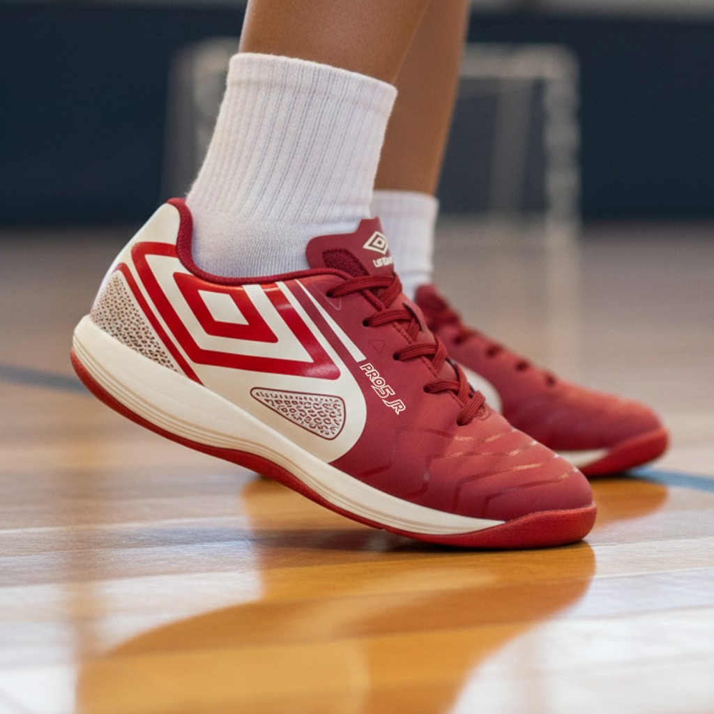 Chuteira Futsal Umbro Pro 5 Jr Infantil Cherry Club Leve Confortável Alta Tração Original