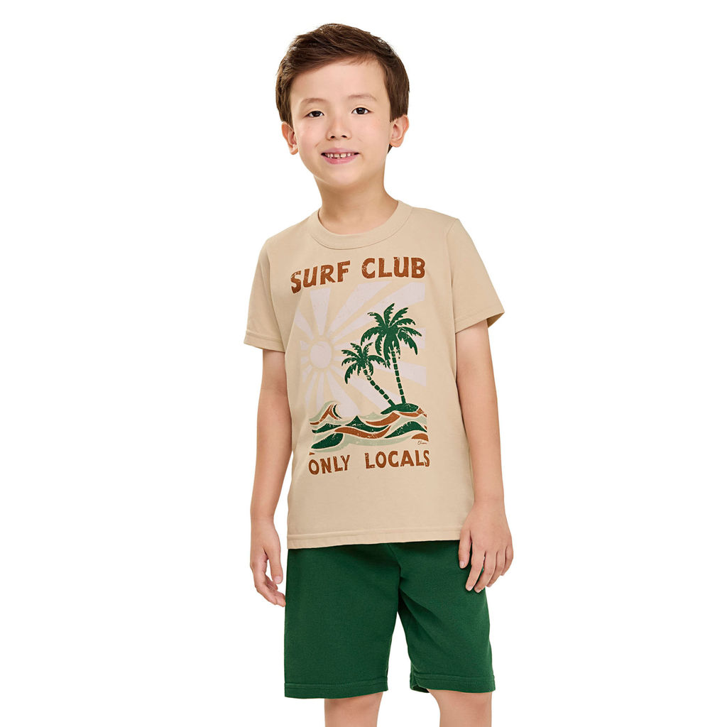 Conjunto Infantil Menino Surf Club Elian Bege