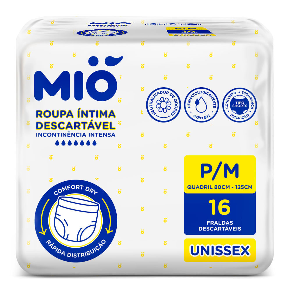 Roupa Íntima Descartável Mió Adulto Tamanho P/M Unissex 16 Unidades em Oferta na Shopee