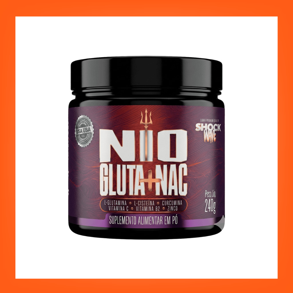 NAC + Cúrcuma Glutationa 240 gr Niobio Nutrition - Melhor Marca NAC e Cúrcuma - N Acetil Cisteina
