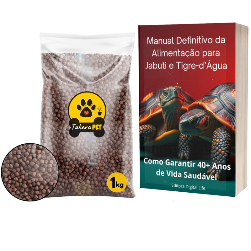 Ração Para Tartaruga Jabuti e Tigre D’Água 500g + Ebook Alimentação Completa