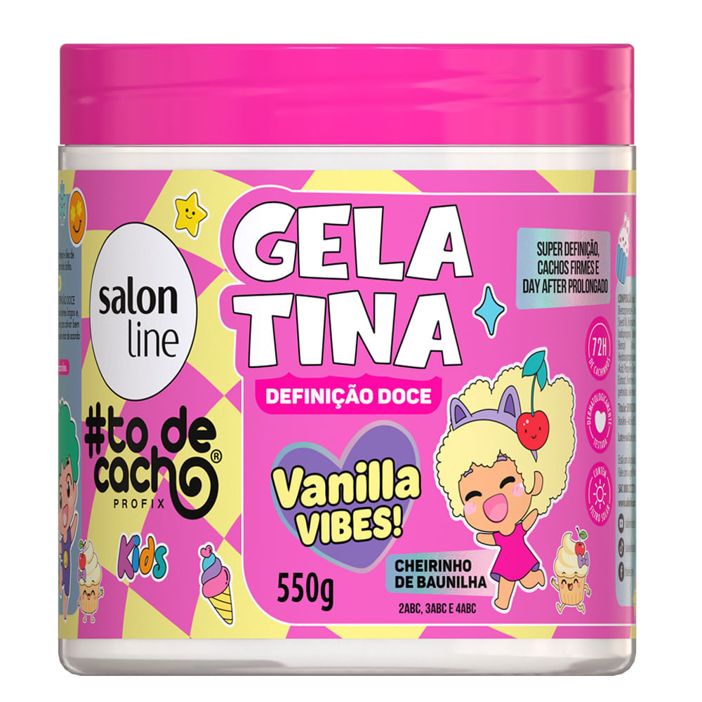 Gelatina Capilar Salon Line #todecacho Kids Vanilla Vibes! 550g em Oferta na Shopee