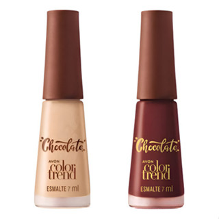 kit 2x esmalte color trend chocolate amargo e branco em Oferta na Shopee