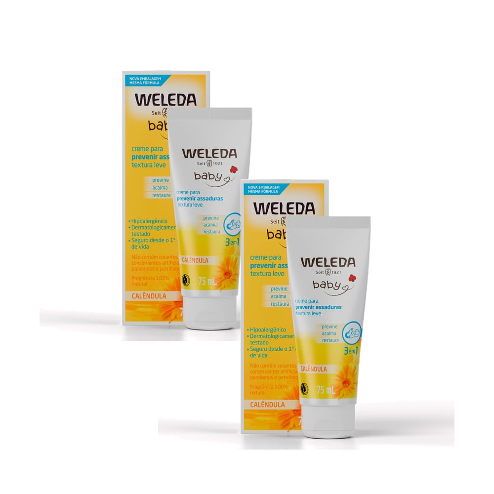 Kit 2 Weleda Baby Creme Preventivo de Assaduras Calêndula 75ml em Oferta na Shopee