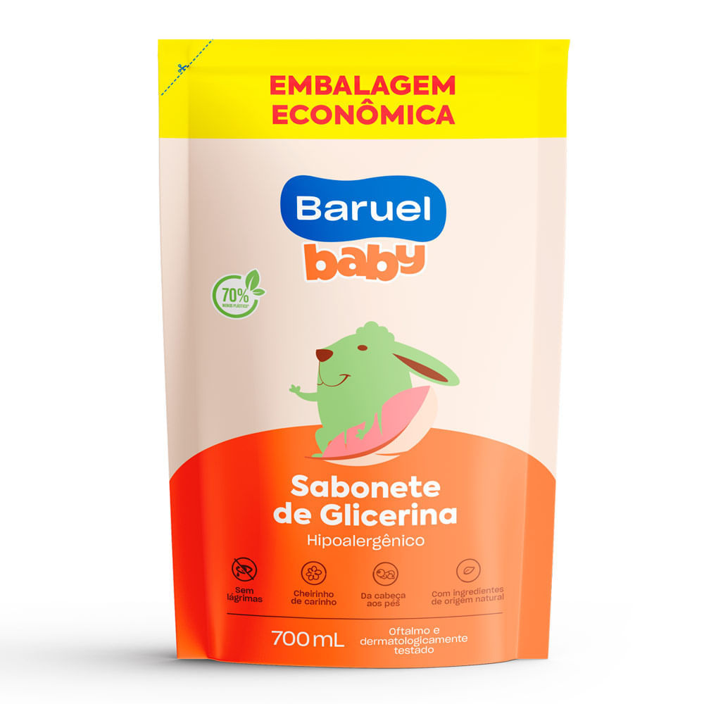 Sabonete Líquido Baruel Baby Glicerina Embalagem Econômica Refil 700ml em Oferta na Shopee
