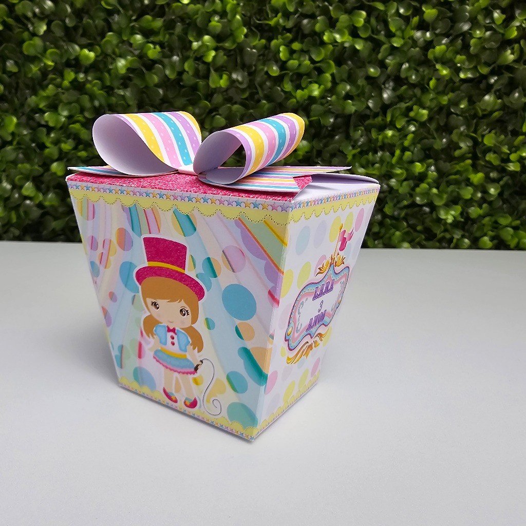 Caixa Sushi CIRCO ROSA - Personalizados - Festa infantil - Aniversário - Lembrancinha