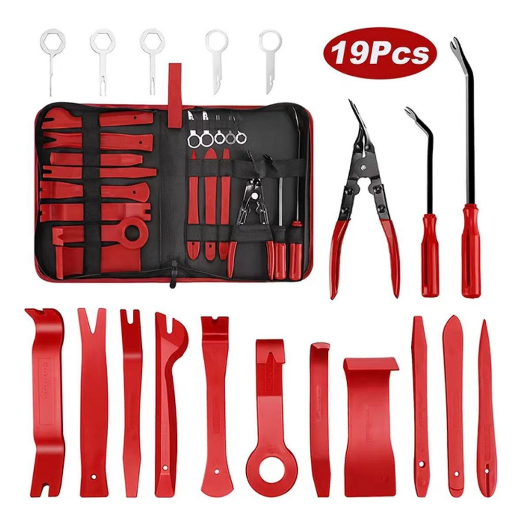 Jogo Espátulas De Nylon Para Painel Automotivo Kit 19 Pçs + Maleta