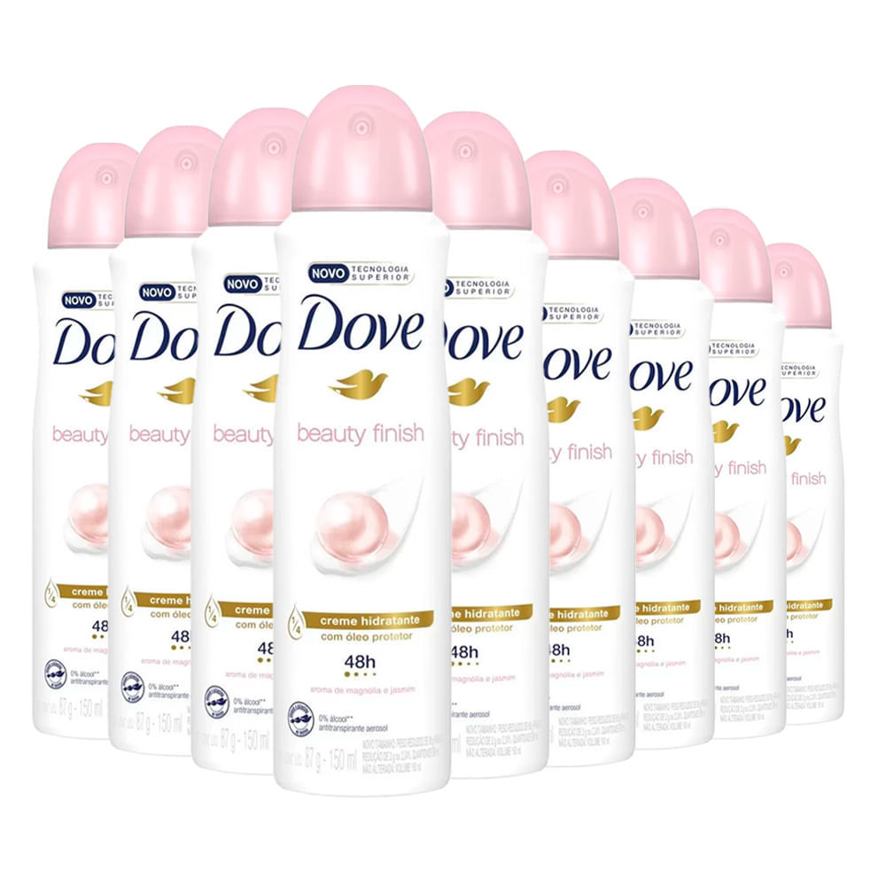 Kit Desodorante Aerosol Dove Beauty Finish - Edição Limitada 150ml - 9 unidades em Oferta na Shopee