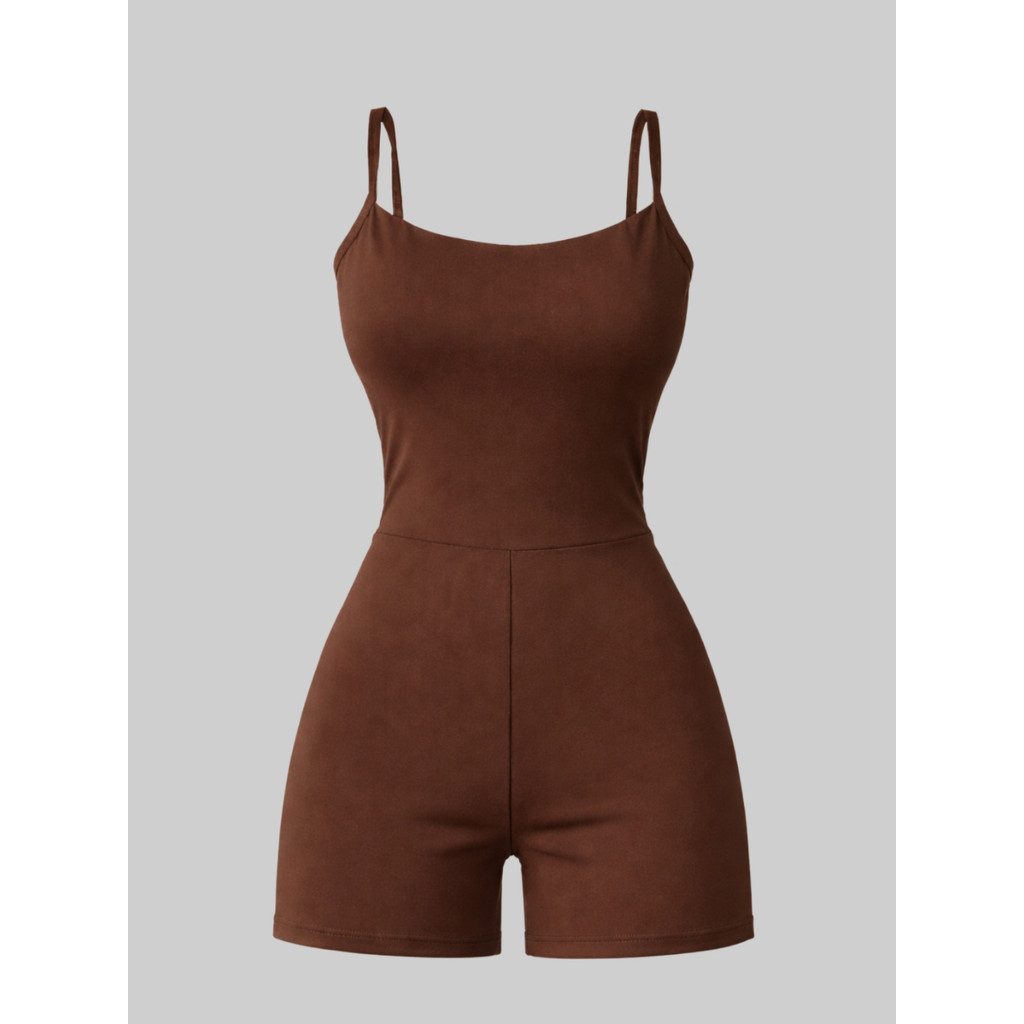 Macaquinho Feminino Fitness Alcinha Slim Roupa De Academia Feminina Casual Treino Zero Transparência