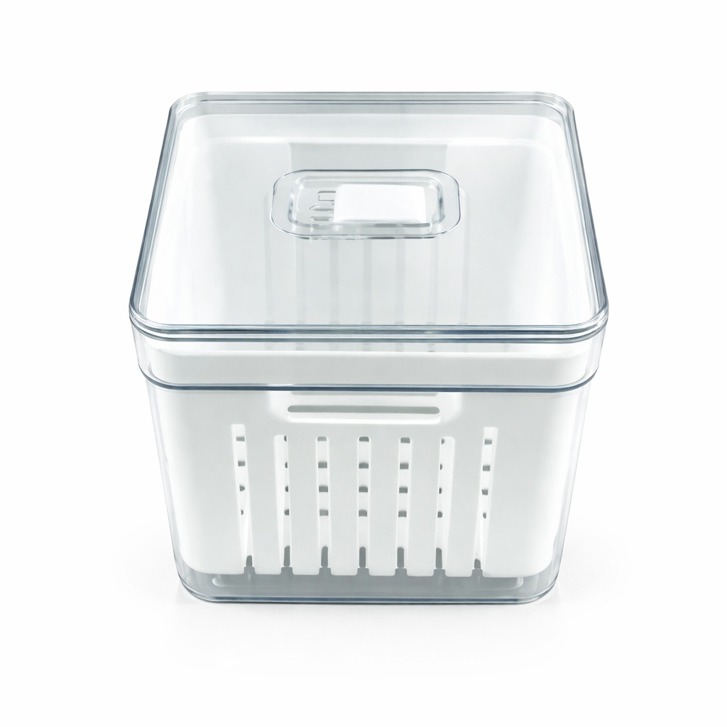 Organizador Quadrado 2,8L Com Tampa Multiuso Para Geladeira