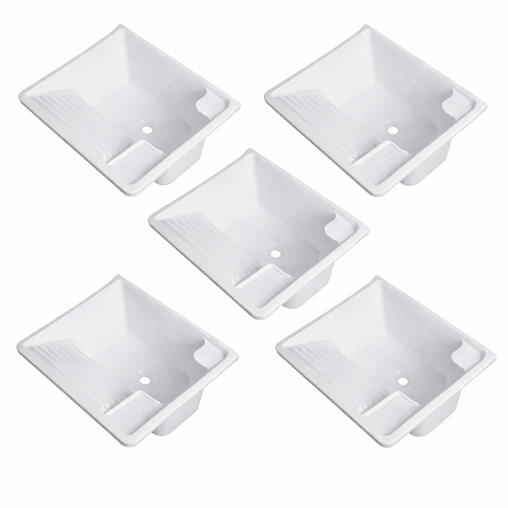 Kit 5 Tanques Plástico Parede 26L Branco Torneira Bancada