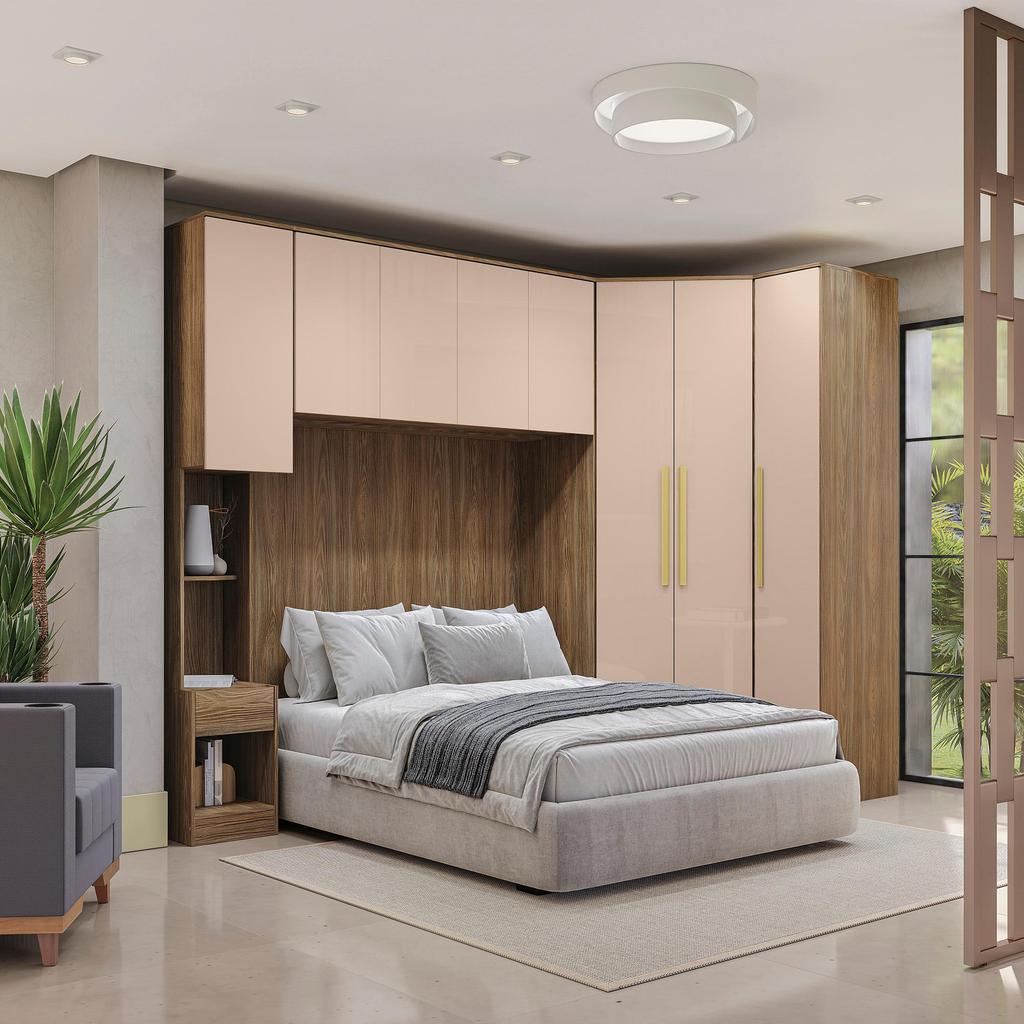 Quarto Completo Kappesberg Adapt  7 Peças Nogueira/Macadâmia em Oferta na Shopee