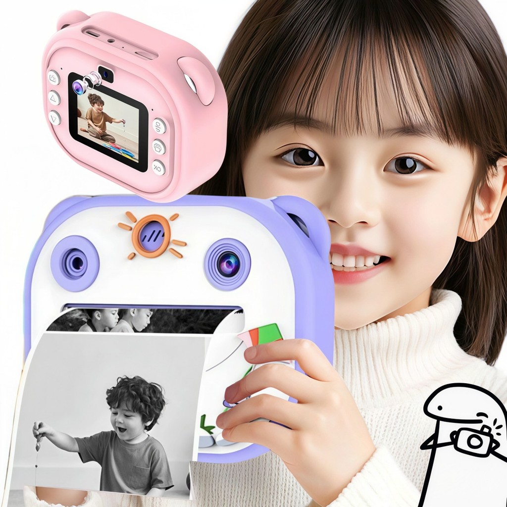 Câmera Digital Para Fotografia Com Impressão Instantânea Com Led
