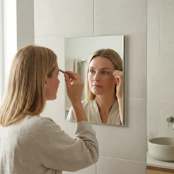 Espelho Lopazzi Retangular 30cm de Vidro Fita Dupla Face Decorativo Banheiro Lavabo Maquiagem