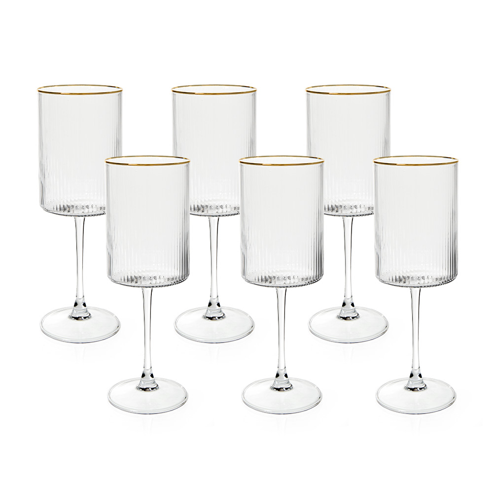 Jogo de Taças Copa e Cia 6 Peças Doré Lustra Água/Vinho 470 ml