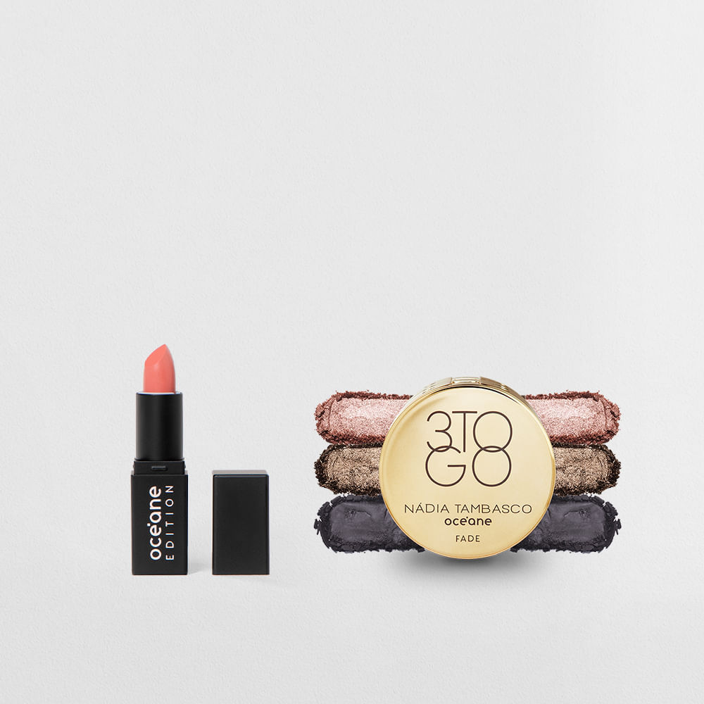 Kit Trio de Sombras 3 To Go Pallete Fade + Mini Batom Nude Pink (2 Produtos) em Oferta na Shopee