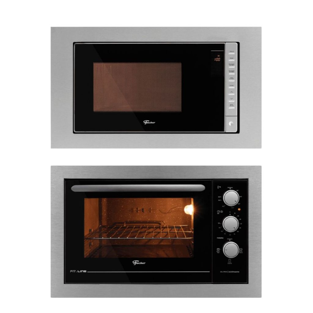 Kit Forno e Micro-ondas Embutir Fit Line Inox Fischer em Oferta na Shopee