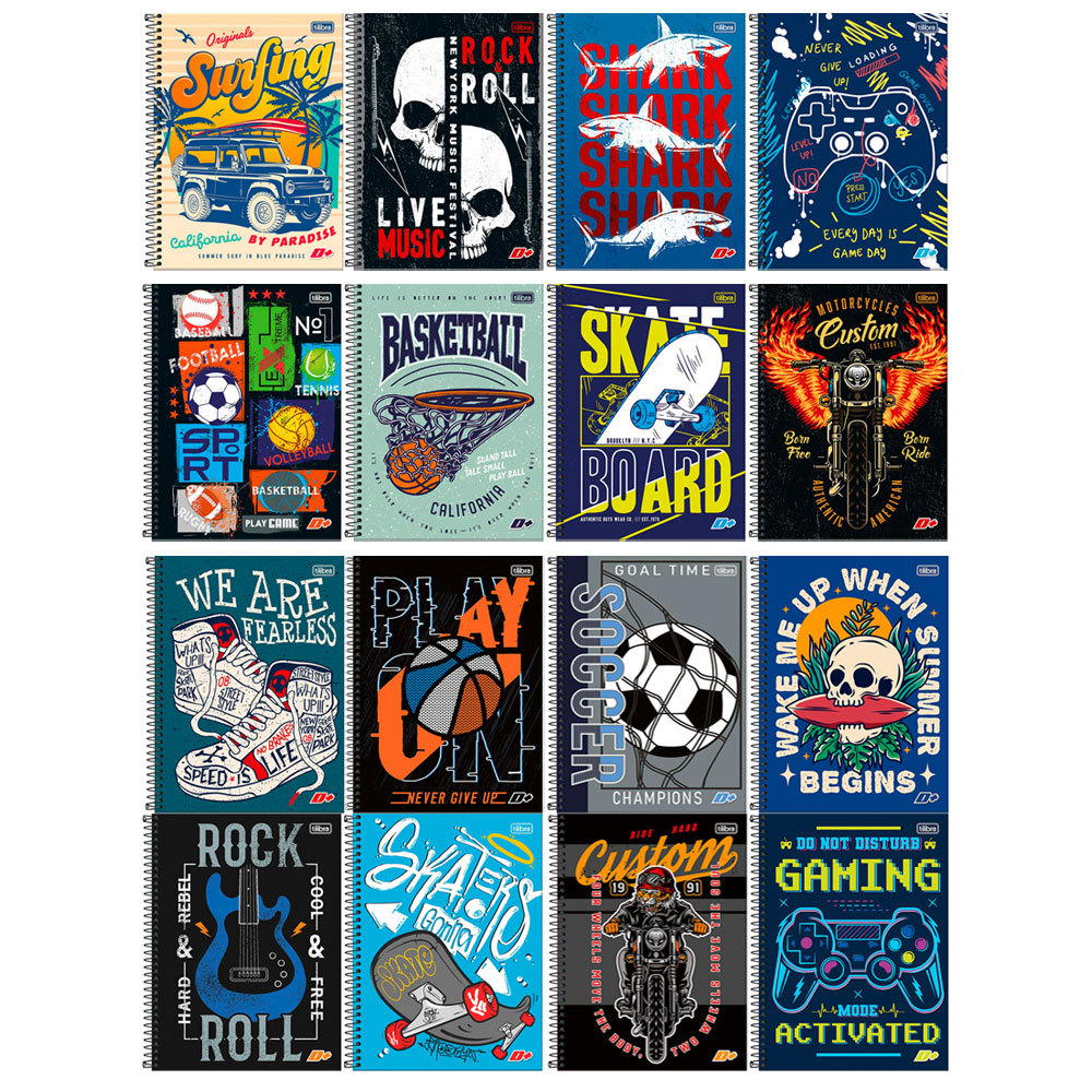 Caderno espiral capa dura universitário 1x1 96 folhas D Mais Masculino Tilibra em Oferta na Shopee