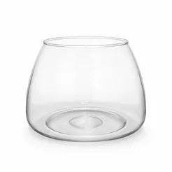 Vaso Redondo Largo de Vidro Transparente Vaso Decoração Casa
