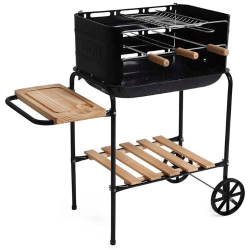 Churrasqueira Movel California Com Bacia Esmaltada 3 Espetos E 1 Grelha - Mor
