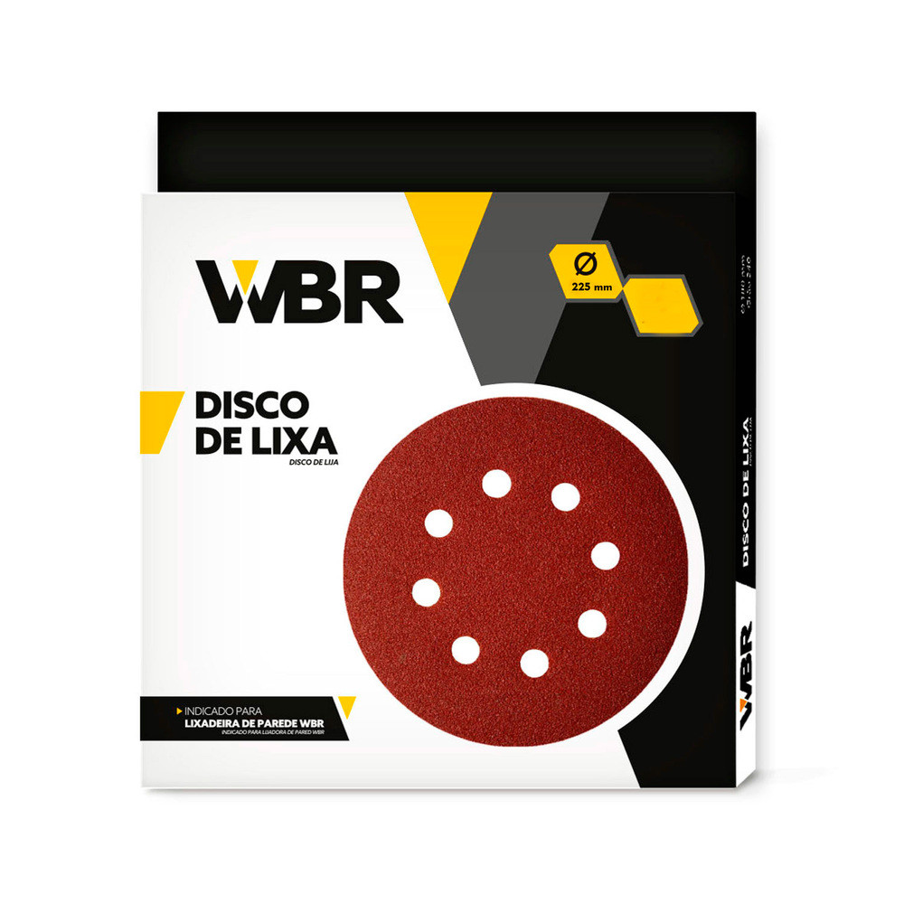 Disco de lixa 225 mm para lixadeira de parede e teto com 10 unidades - WBR em Oferta na Shopee