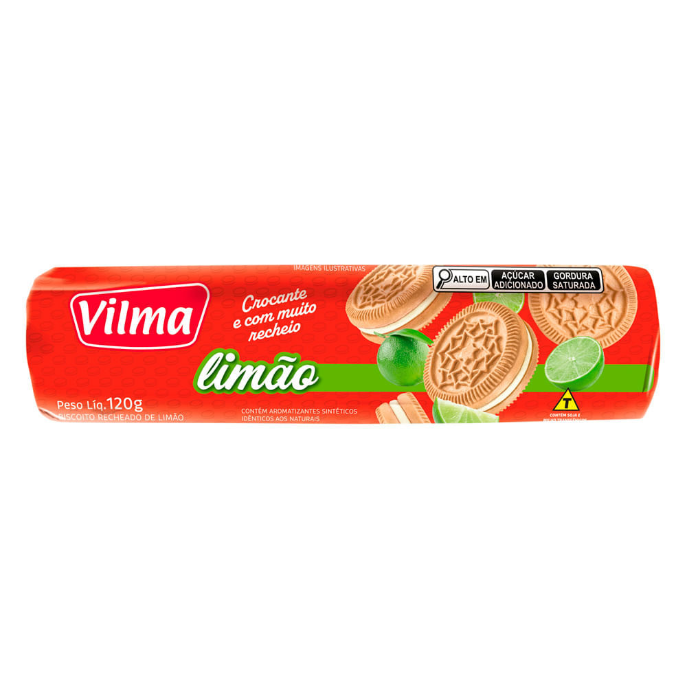 Biscoito Recheado Vilma Sabor Limão 120g em Oferta na Shopee
