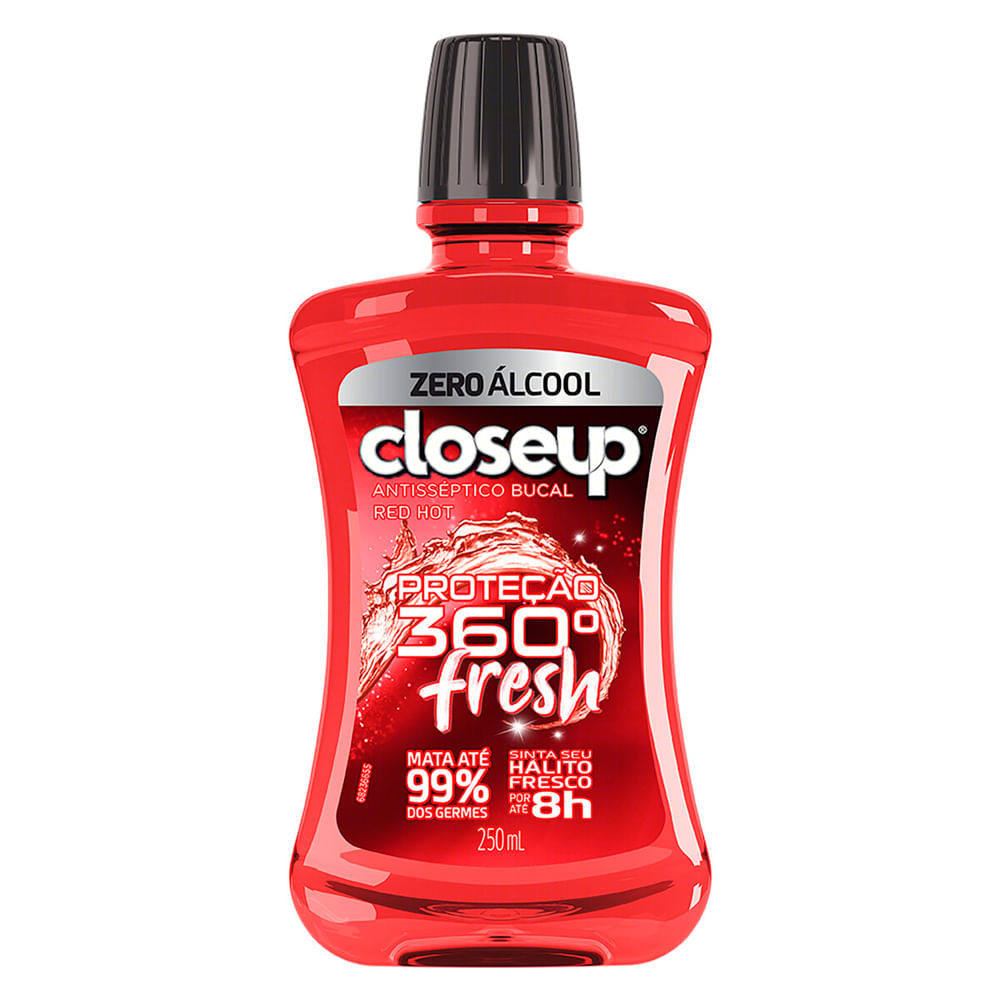 Enxaguante Bucal Closeup Red Hot Proteção 360° Fresh Zero Álcool 250ml em Oferta na Shopee