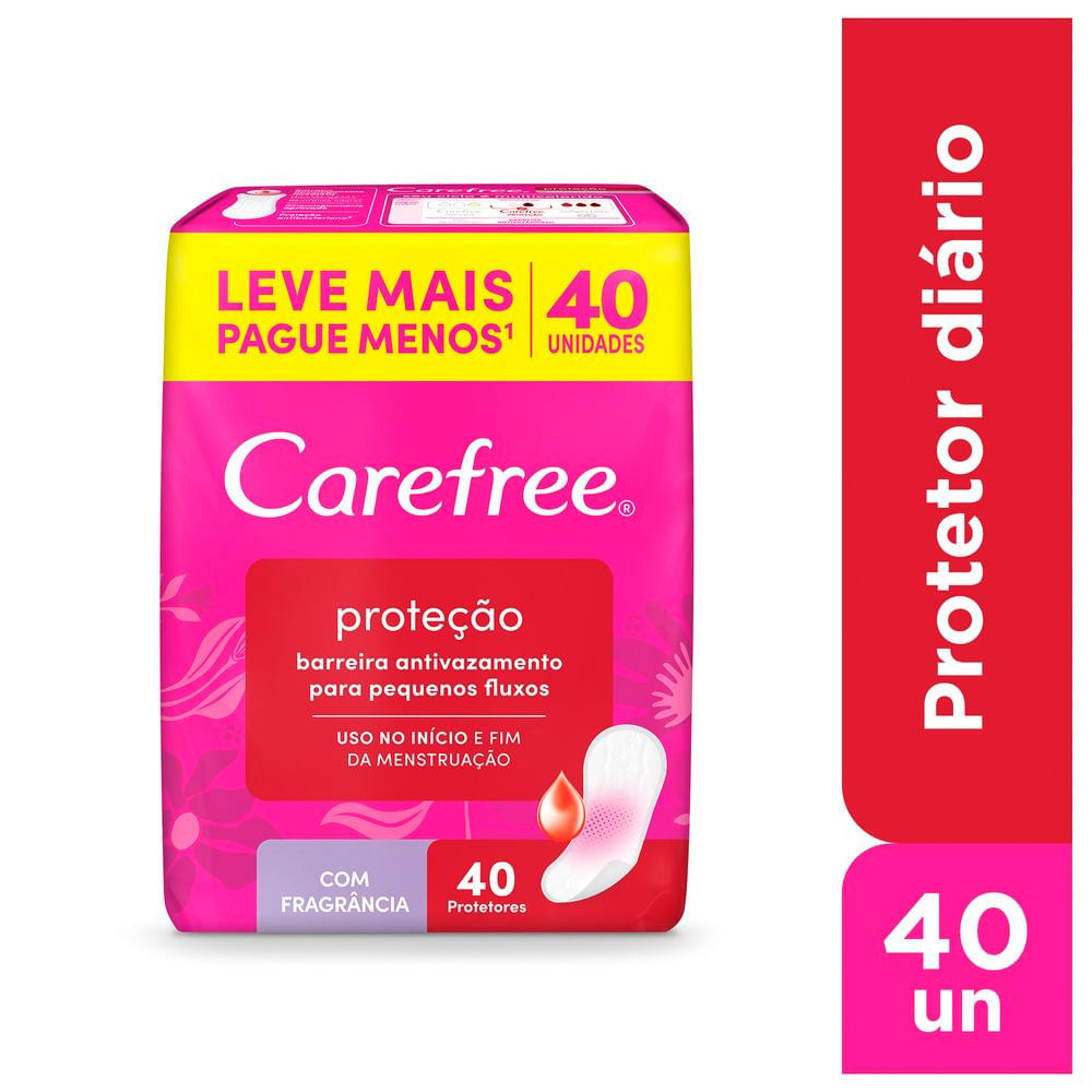 Protetor Diário Carefree Proteção com Fragrância 40 Unidades Leve Mais Por Menos em Oferta na Shopee