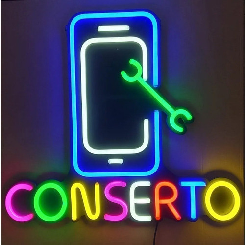Painel Letreiro LED Luminoso Neon – Conserto Celular (Tamanho G)