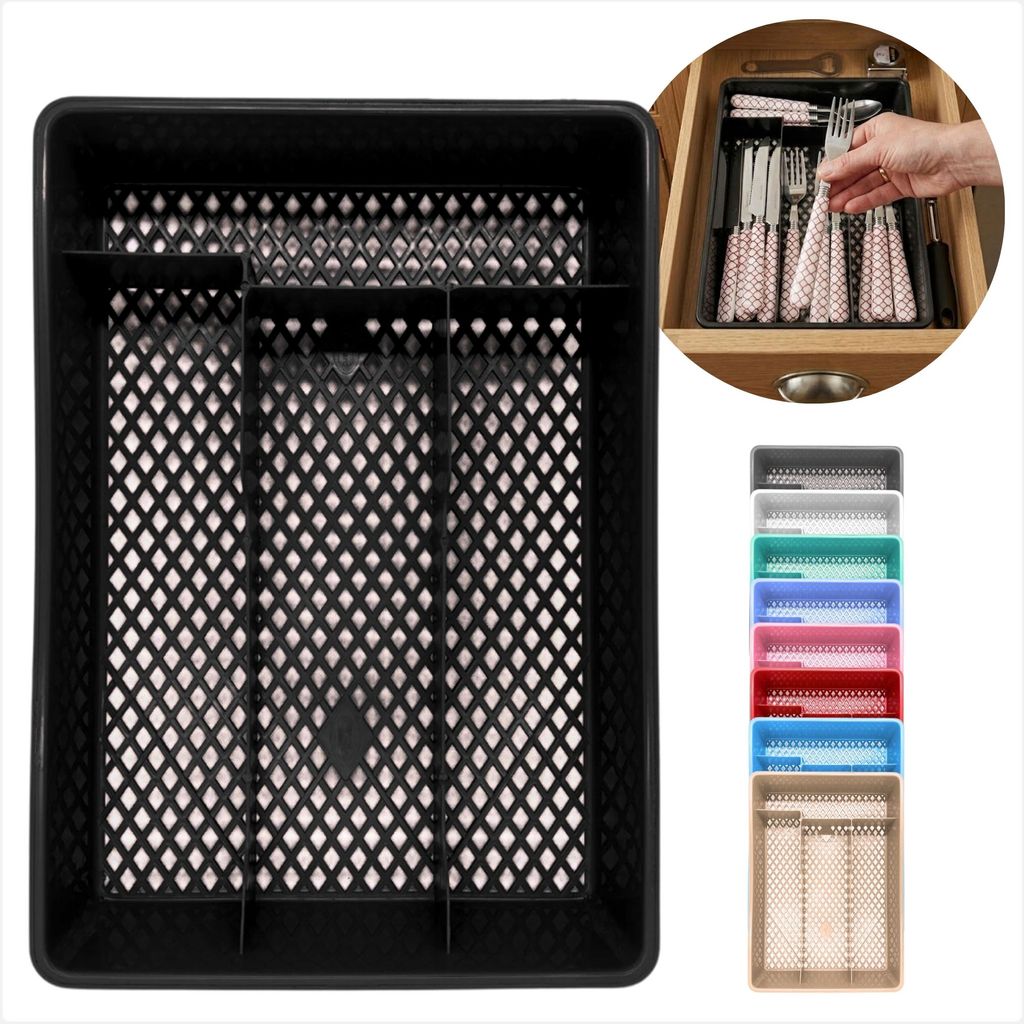 Porta Talheres Com 4 Divisorias Escorredor Organizador de Gavetas em Oferta na Shopee