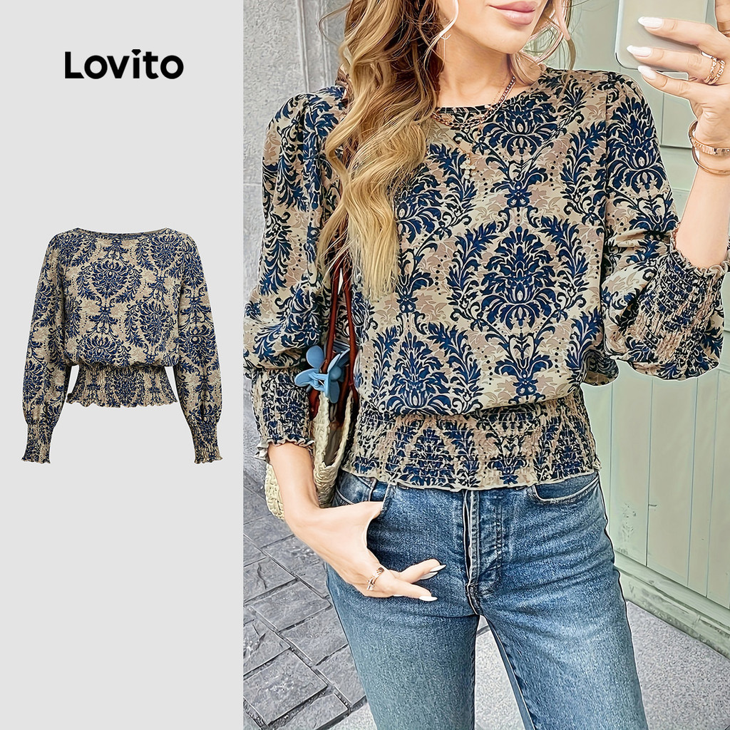 Lovito Blusa Boho Estilo Nacional Primavera/verão para mulheres L158ED057 em Oferta na Shopee